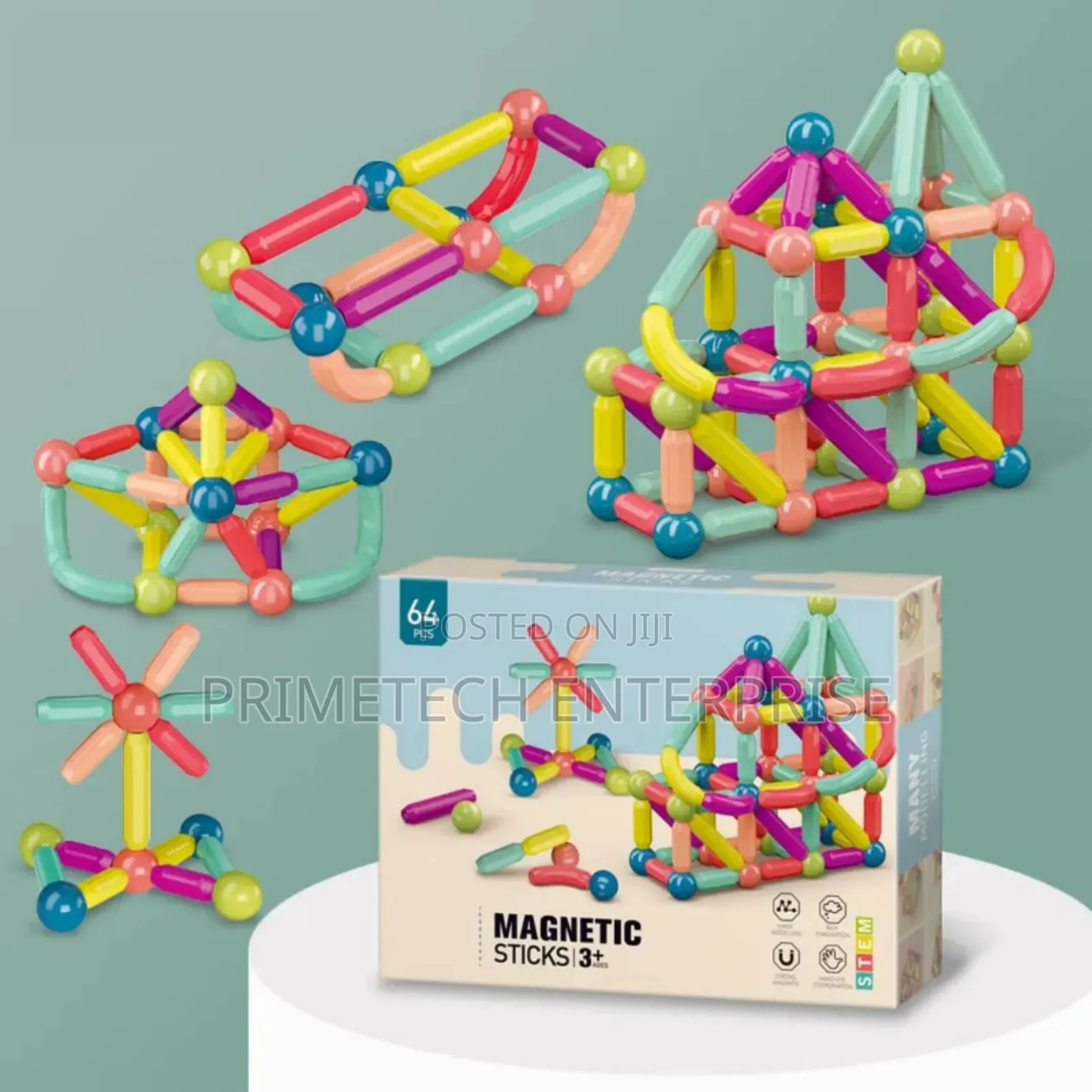 3 D Magnetic Sticks -64pcs