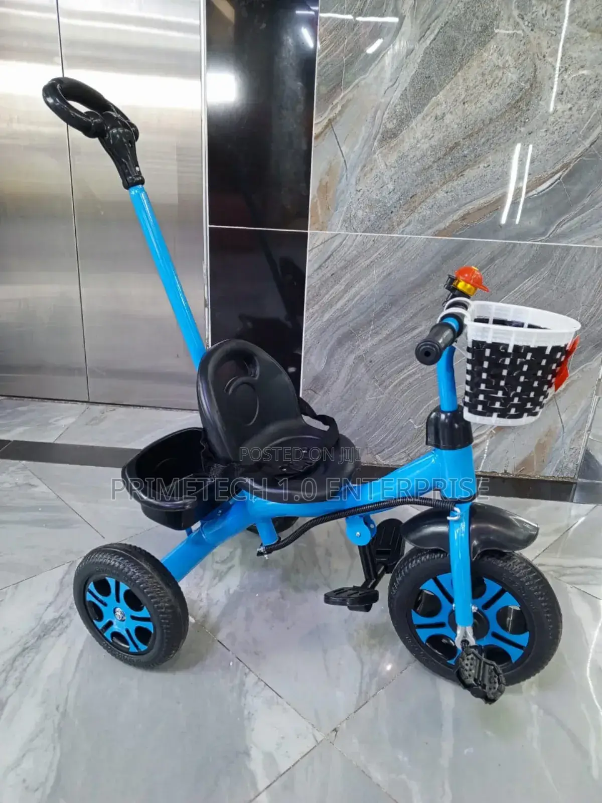 Tri Circle With Push Handle -Blue