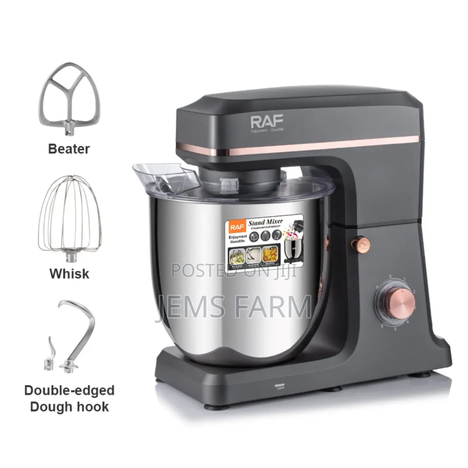12l Raf 2000w Dough Cake Stand Mixer 6 Speed.