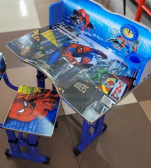 Kids Study Table Adjustable Blue Spider Man - main view