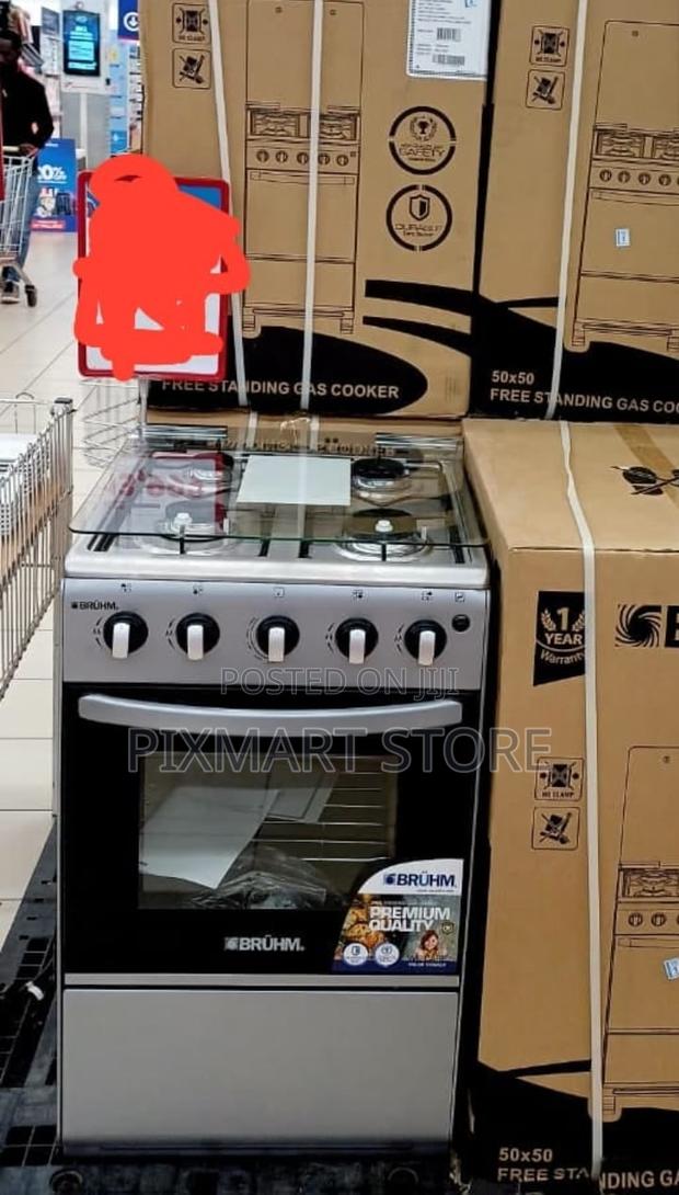Bruhm 3-Burner Full Gas Cooker With Oven – 50x55cm