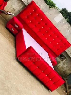 Red Chesterfield Bed With Side Drawers