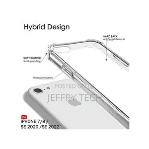 Transparent Hard Back Pc+Tpu Cover Case for iPhone Se 2022