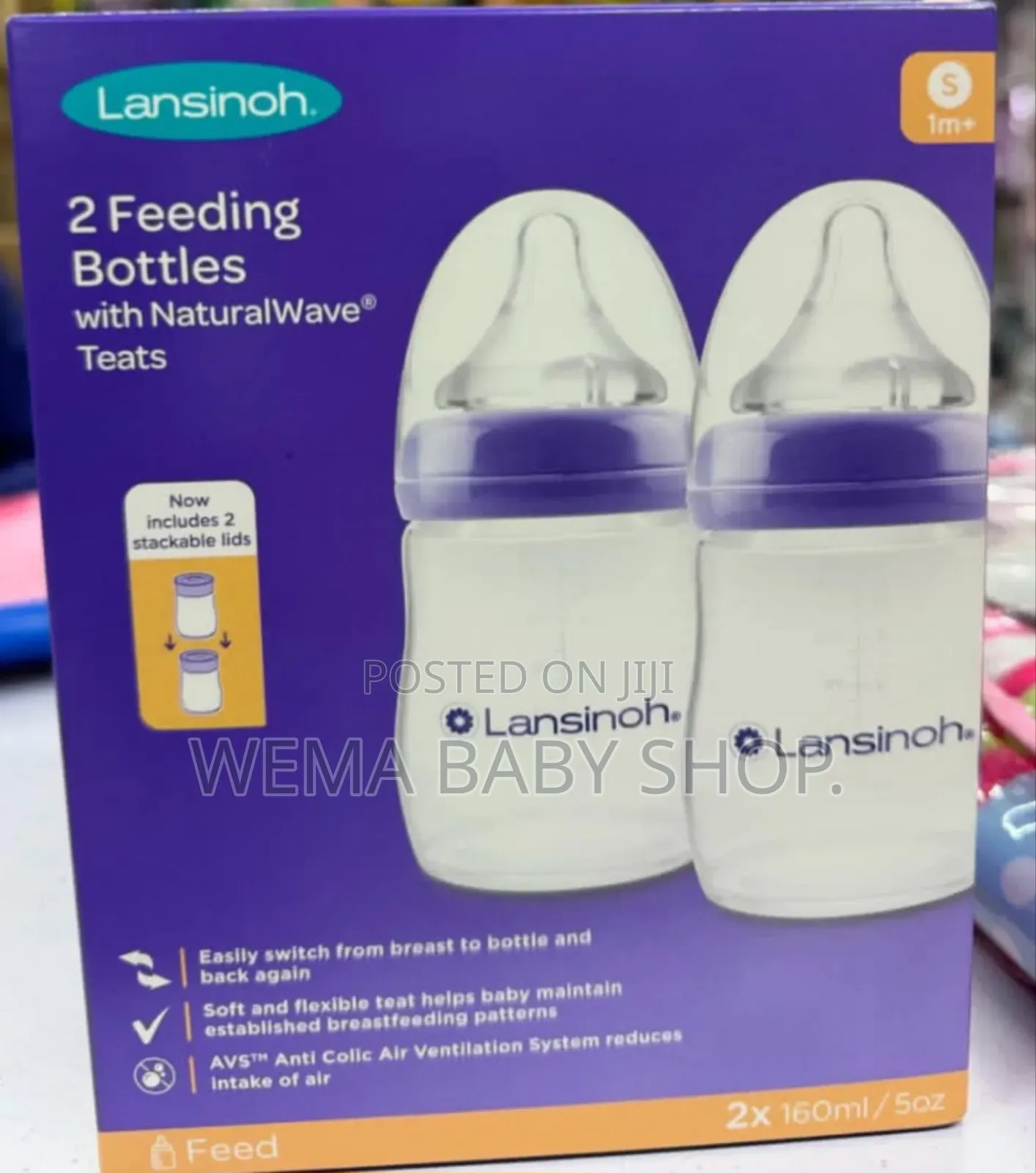 Twin Pack Lansinoh Feeding Bottles With Naturalwave Teats