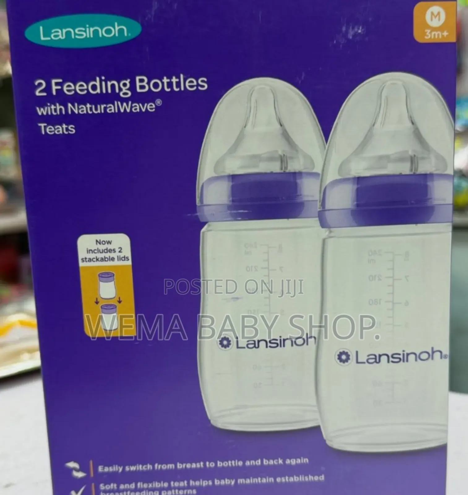 Twin Pack Lansinoh Feeding Bottles With Naturalwave Teats