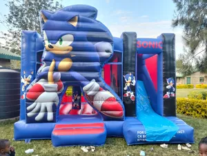 Sonic Bouncy Castles With Slide for Hire