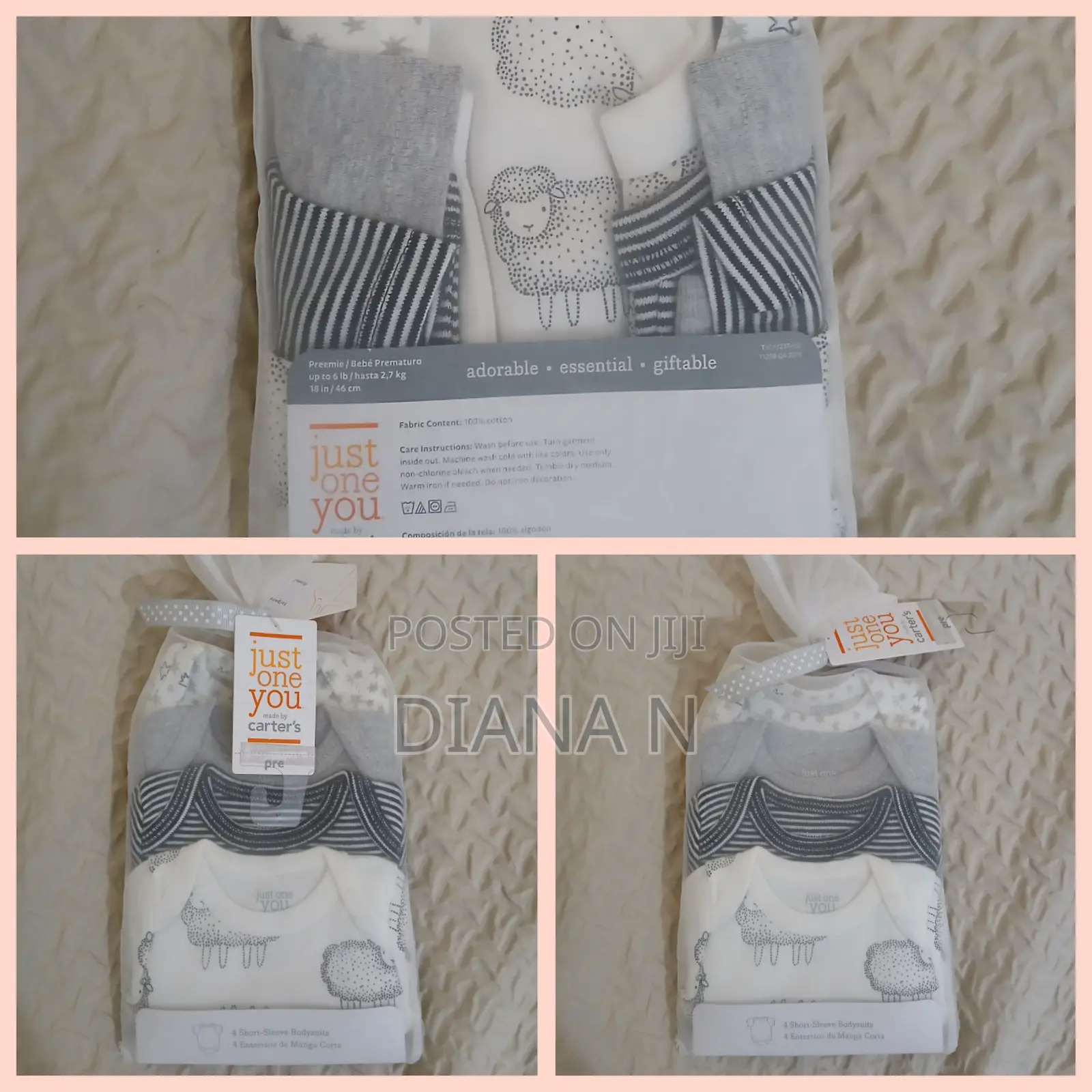 Carter’S Baby Bodysuits – Preemie Size (Set of 4)