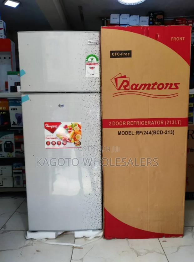 213l Ramtons Fridge Double Door Silver Rf/Dd244/3star