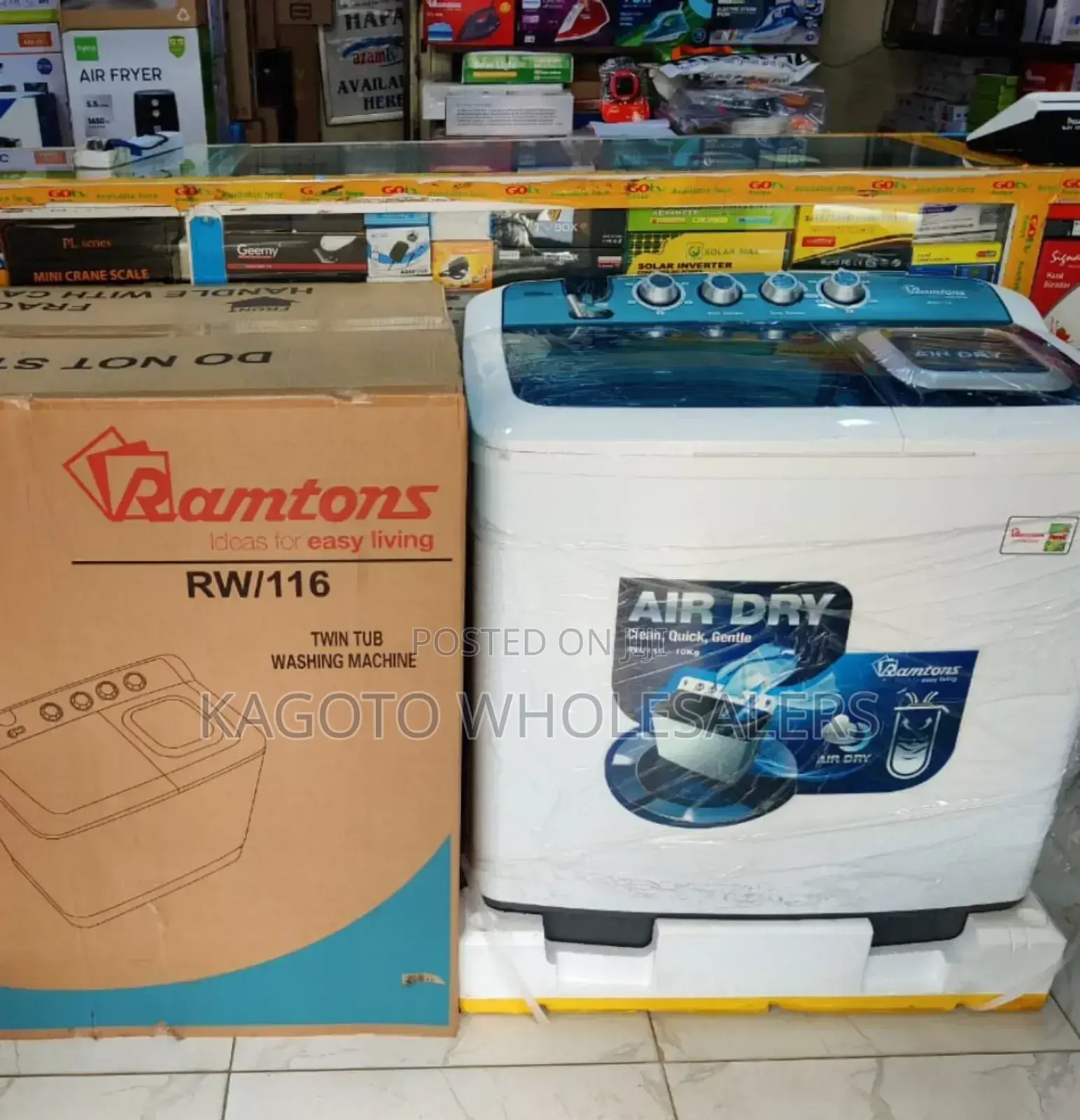 Ramtons Washing Machine Twin Tub 10kg , Air Dryer Rm-4/10