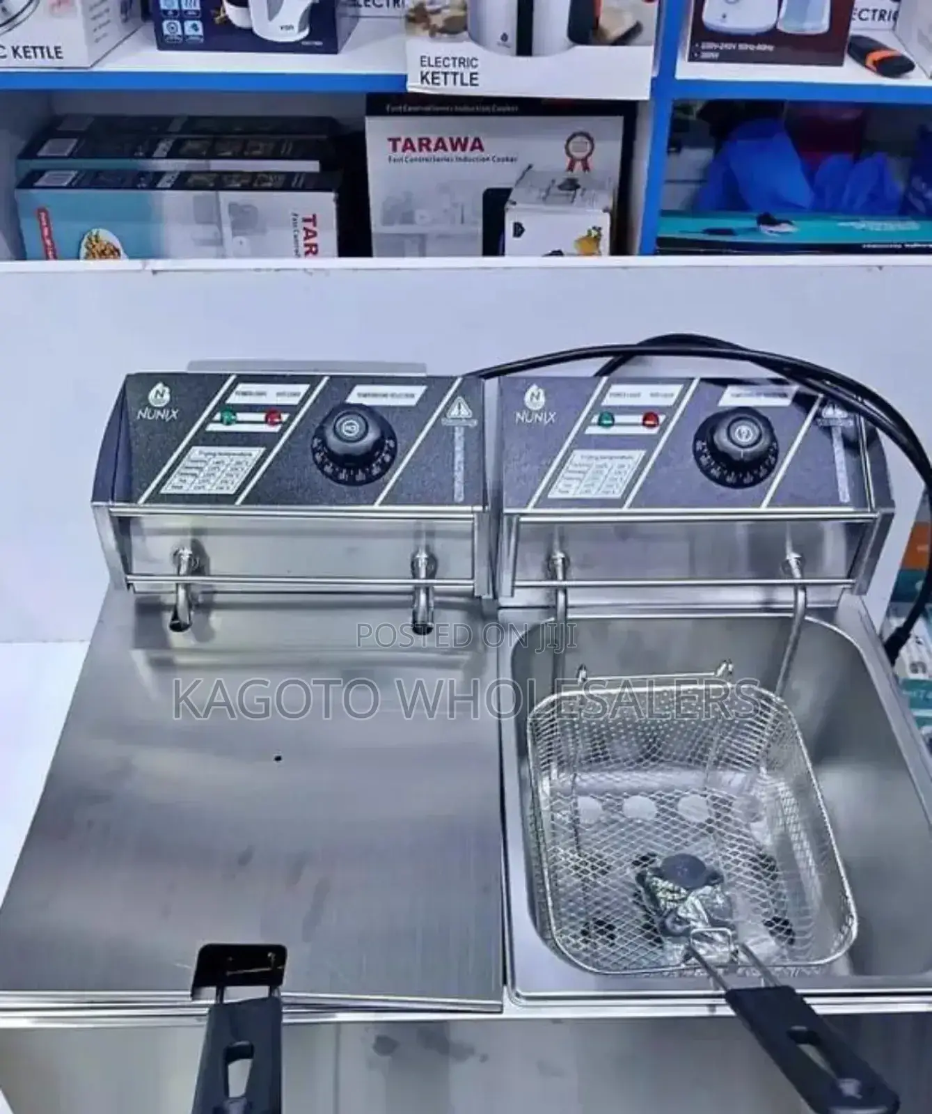 Nunix 6+6l Chips/Chicken Stainless Steel Double Fryer Nu12