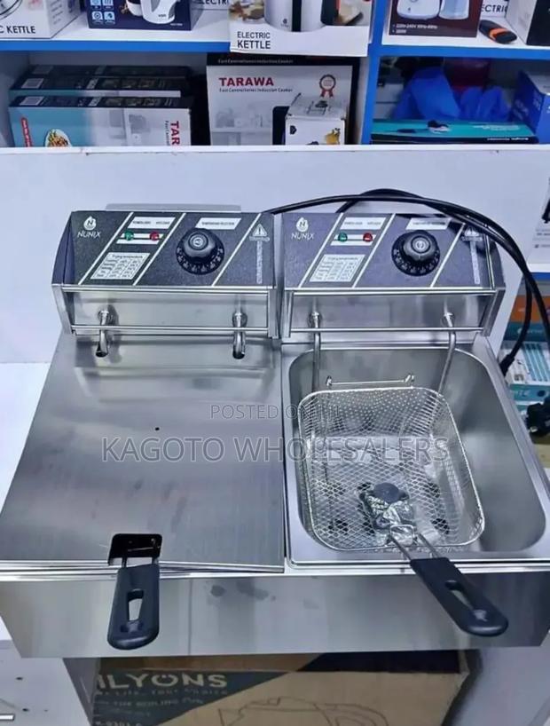 Nunix 6+6l Chips/Chicken Stainless Double Fryer Nu12