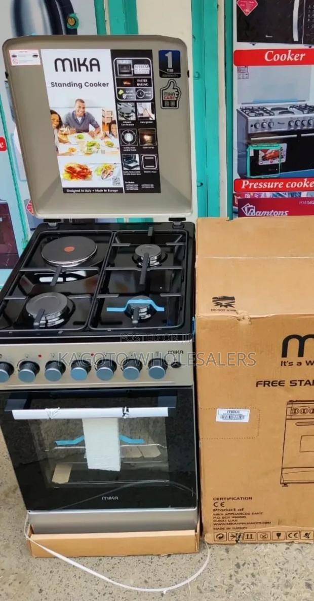Mika Standing Cooker, 50cm X 60cm, 3+1 Black Hob Mst51esl - main view