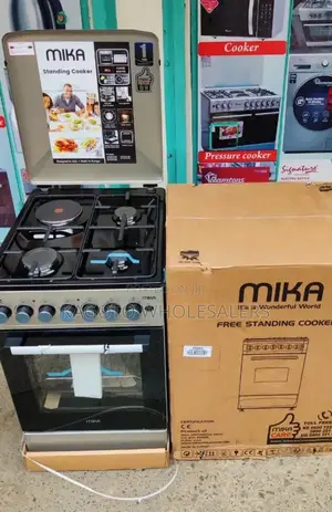 Mika Standing Cooker, 50cm X 60, 3+1 Black Hob Mst51esl