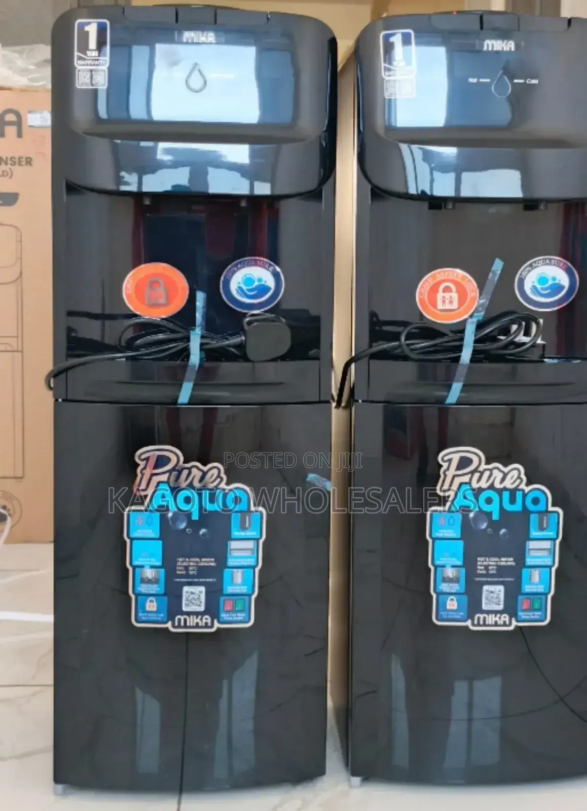 Black Mika Standing Hot and Cold Water Dispenser VHN/2