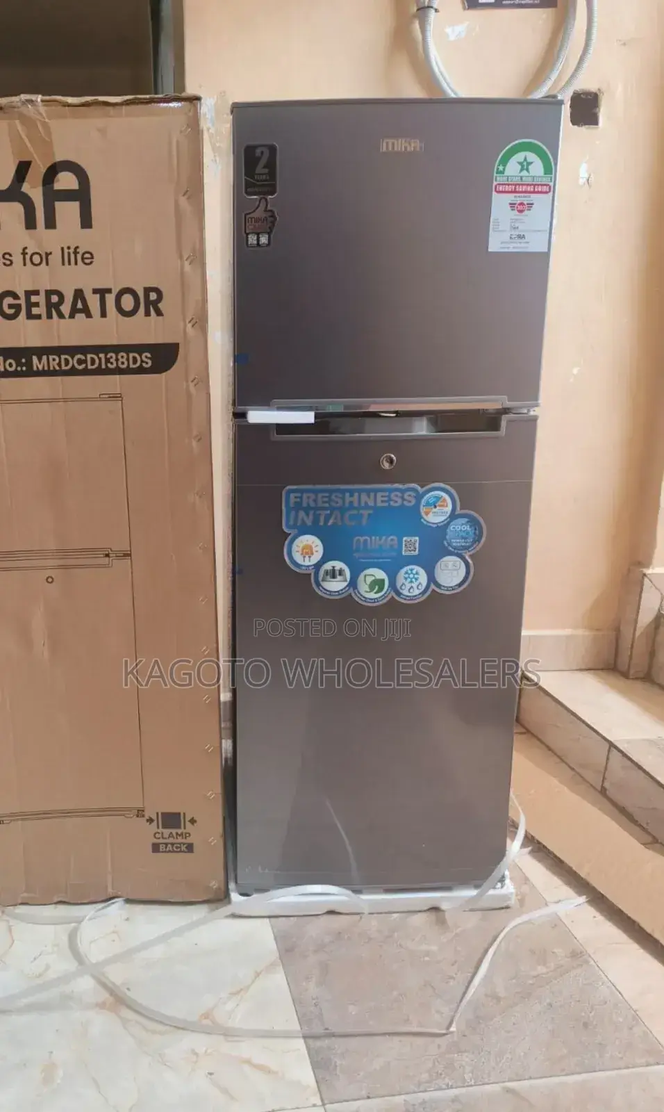 138 Litres Mika Two Door Refrigerator Grey Mika-Rf/Dd