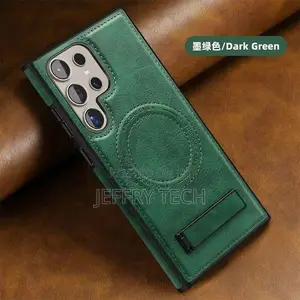 Leather Magnetic Case Magsafe for Samsung Galaxy S23 Ultra
