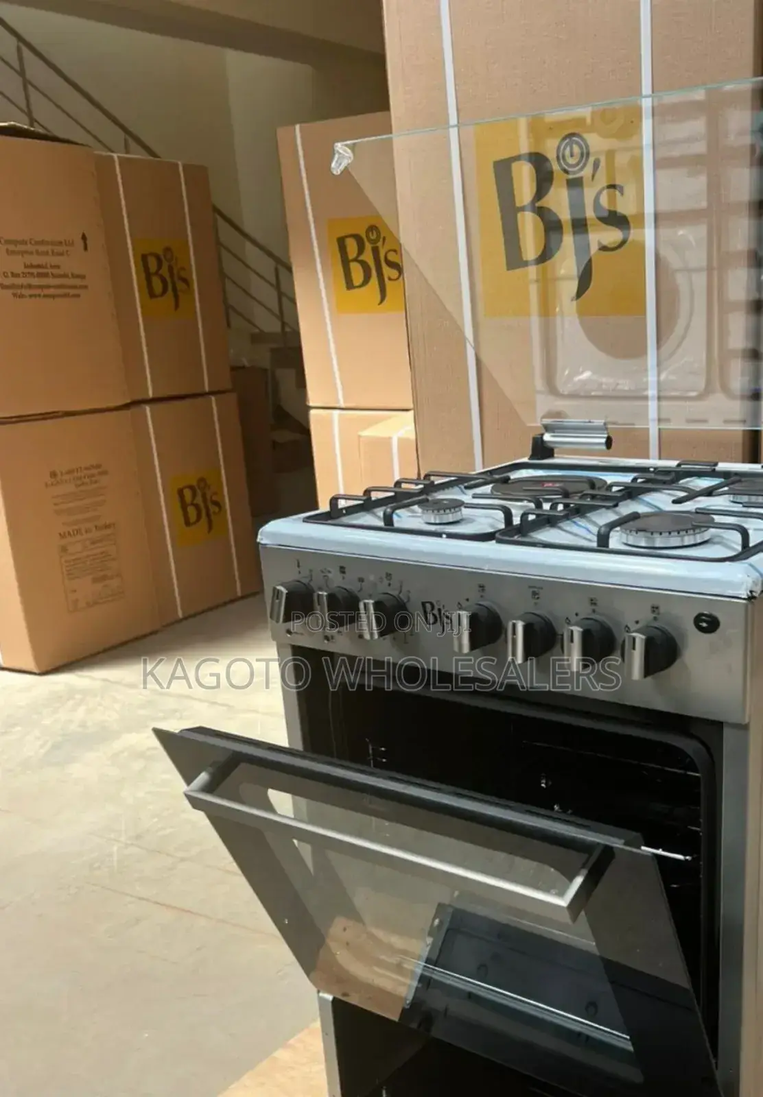 Bj's Free Standing Cooker 3+1 60*60i-1t-Inox Silver Premium