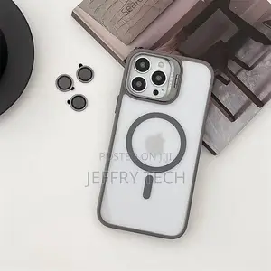 Grey Magnetic Case for iPhone 15 Pro – Shockproof, Camera