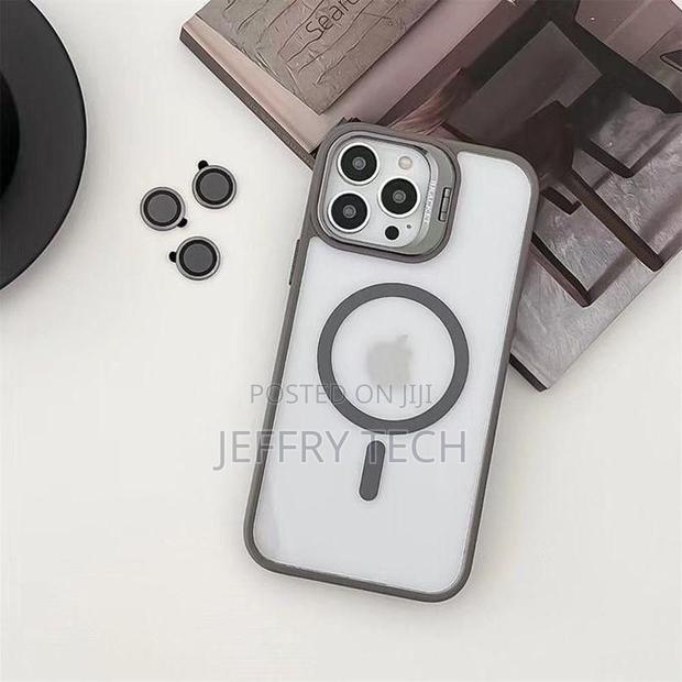 Grey Magnetic Case for iPhone 15 Pro – Shockproof, Camera - thumbnail 2