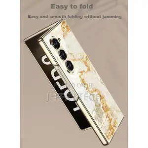 Luxury White Gold Marble Cover for Samsung Galaxy Z Fold 6