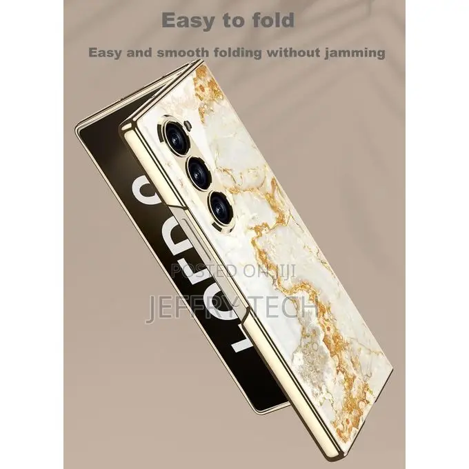 Luxury White Gold Marble Cover for Samsung Galaxy Z Fold 6