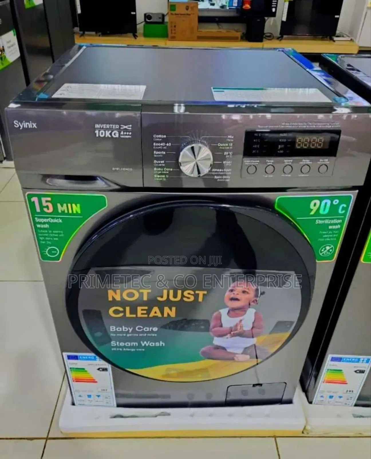 Syinix Front Load Washing Machine 10kg Wash and Spin.