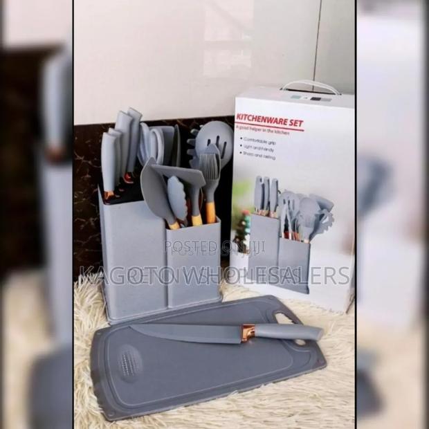 Colour Grey - 19pcs Silicon Spoon - main view