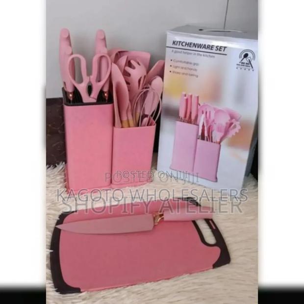 Colour Pink - 19pcs Silicon Spoon