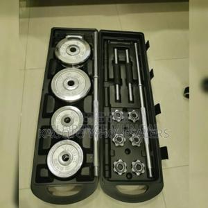 Silver - 50kgs Dumbells Set. Brand New - thumbnail 2