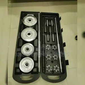 Silver - 50kgs Dumbells Set. Brand New