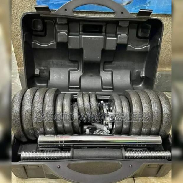 Cased. With Case. Chrome 30kgs Dumbells