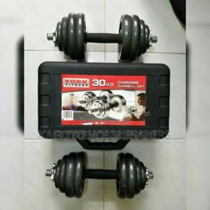 Chromse Set Dumbells. - 30kgs Dumbells - thumbnail 2