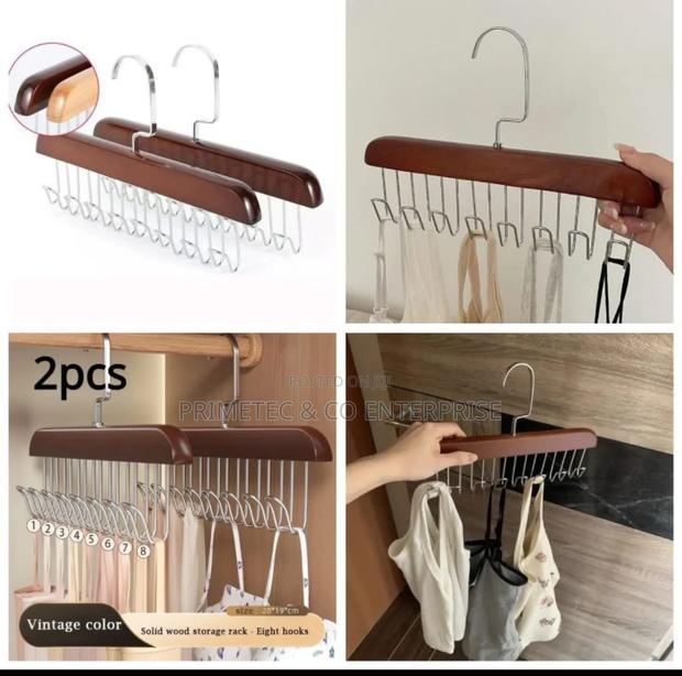 Wooden Plank 8 Hook Hanger