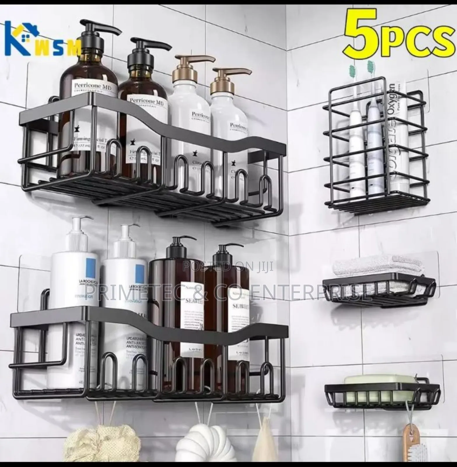 5pcs Set Shower Caddy Shelf/Bathroom Organizee