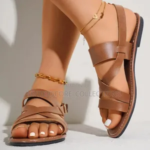 Flat Pure Leather Sandals for Ladies