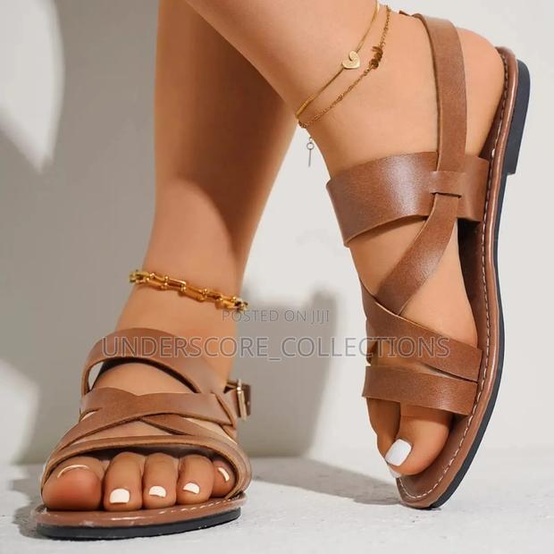 Flat Pure Leather Sandals for Ladies - thumbnail 2