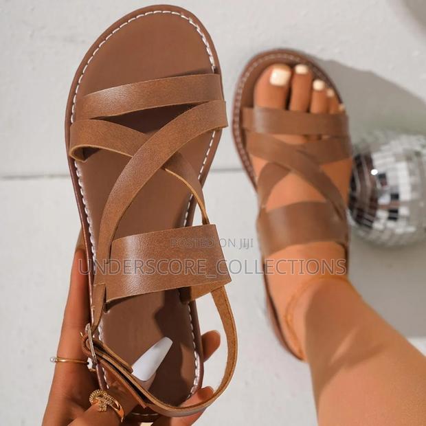 Flat Pure Leather Sandals for Ladies - thumbnail 3