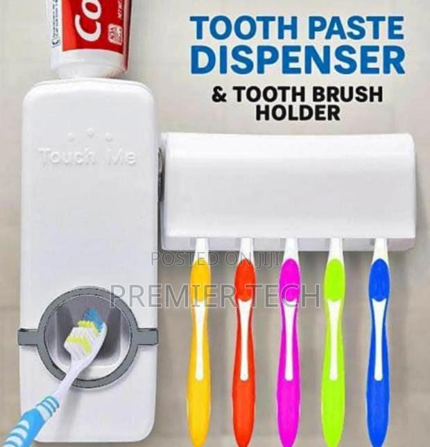 *Toothpaste Dispenser Toothbrush Holder(5 Slots)