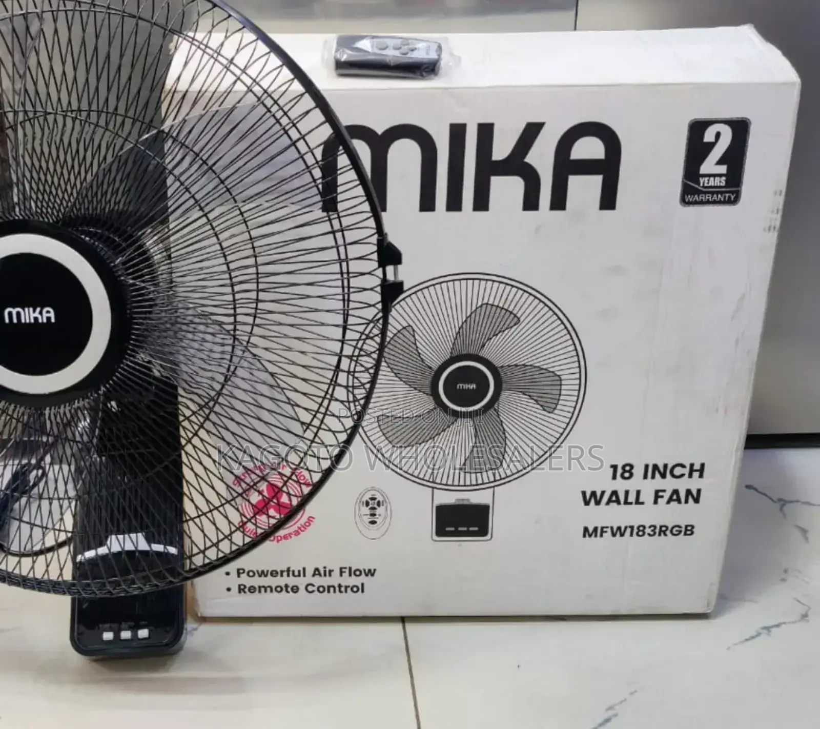 Mika 18 Inches Wall Fan With Remote 18"-Wf