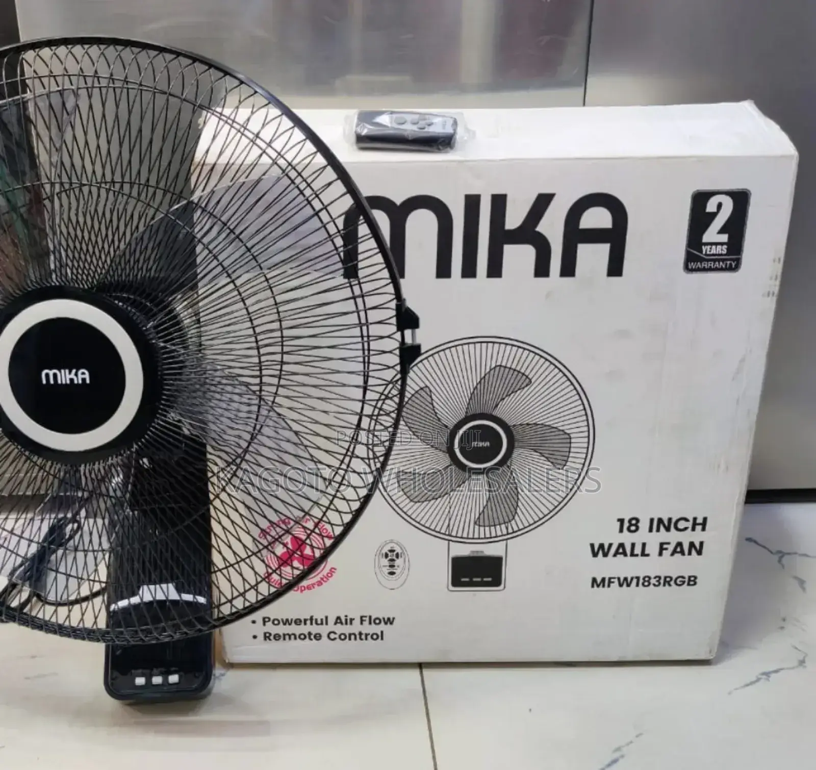 Mika 18 Inches Wall Fan Plus Remote 18"-Wf