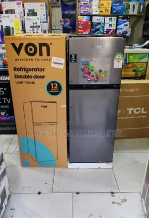 Von 136l Double Door Grey Refrigerator Vn-Dd/136