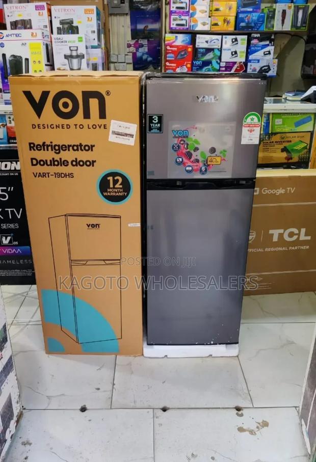 Von 136l Double Door Grey Refrigerator Vn-Dd/136