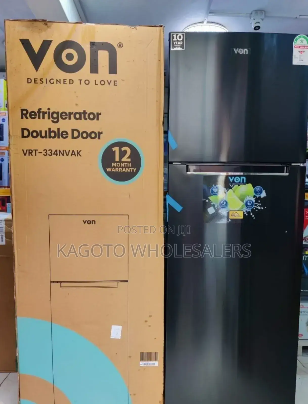 Von Fridge 220ltrs Nofrost Double Door Refrigerator B/D-Fr