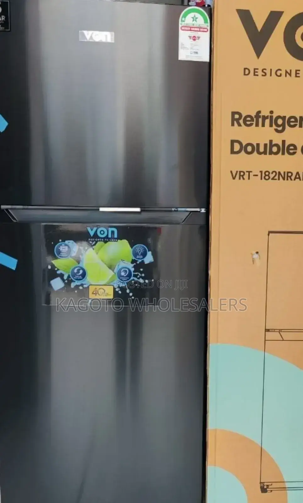 Von Fridge 334litres Nofrost Double Door Refrigerator B/D-Fr