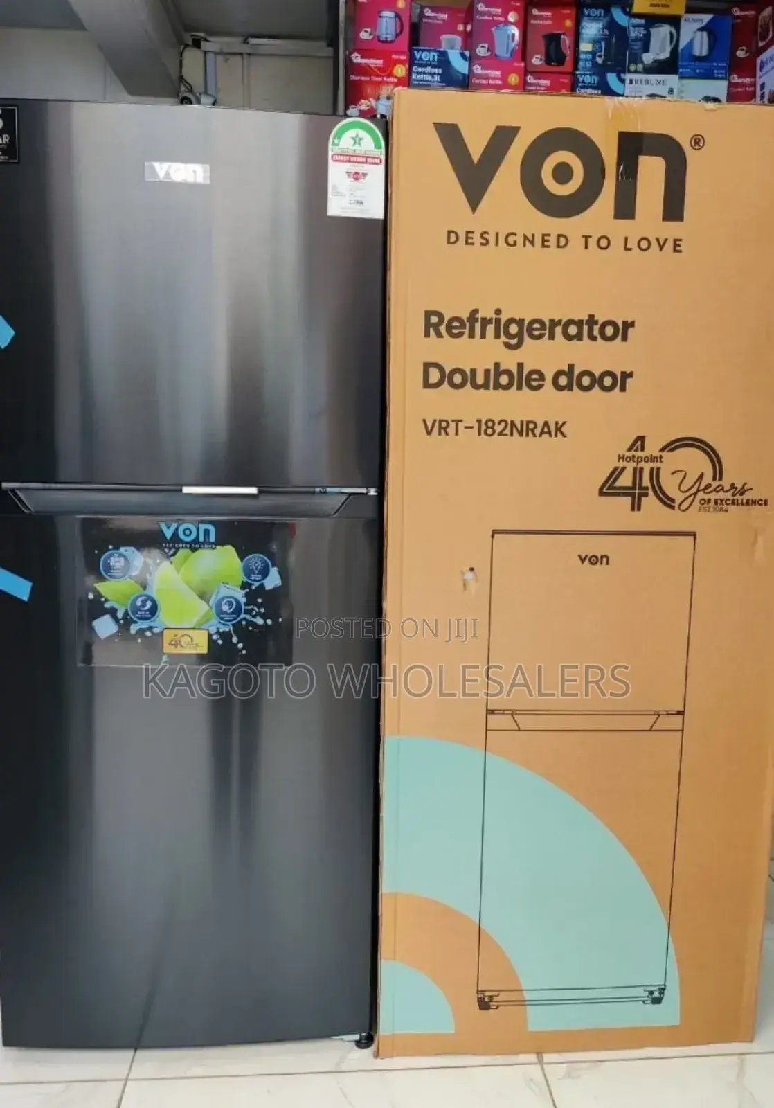Von Fridge 334litres Nofrost 2 Door Refrigerator B/D-Fr