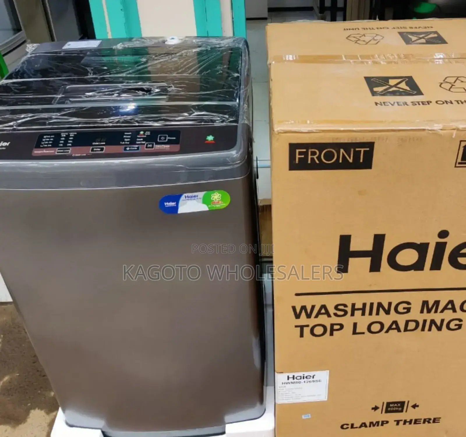 Haier 8kg Washing Machine Top Load Full Auto *Dark Grey