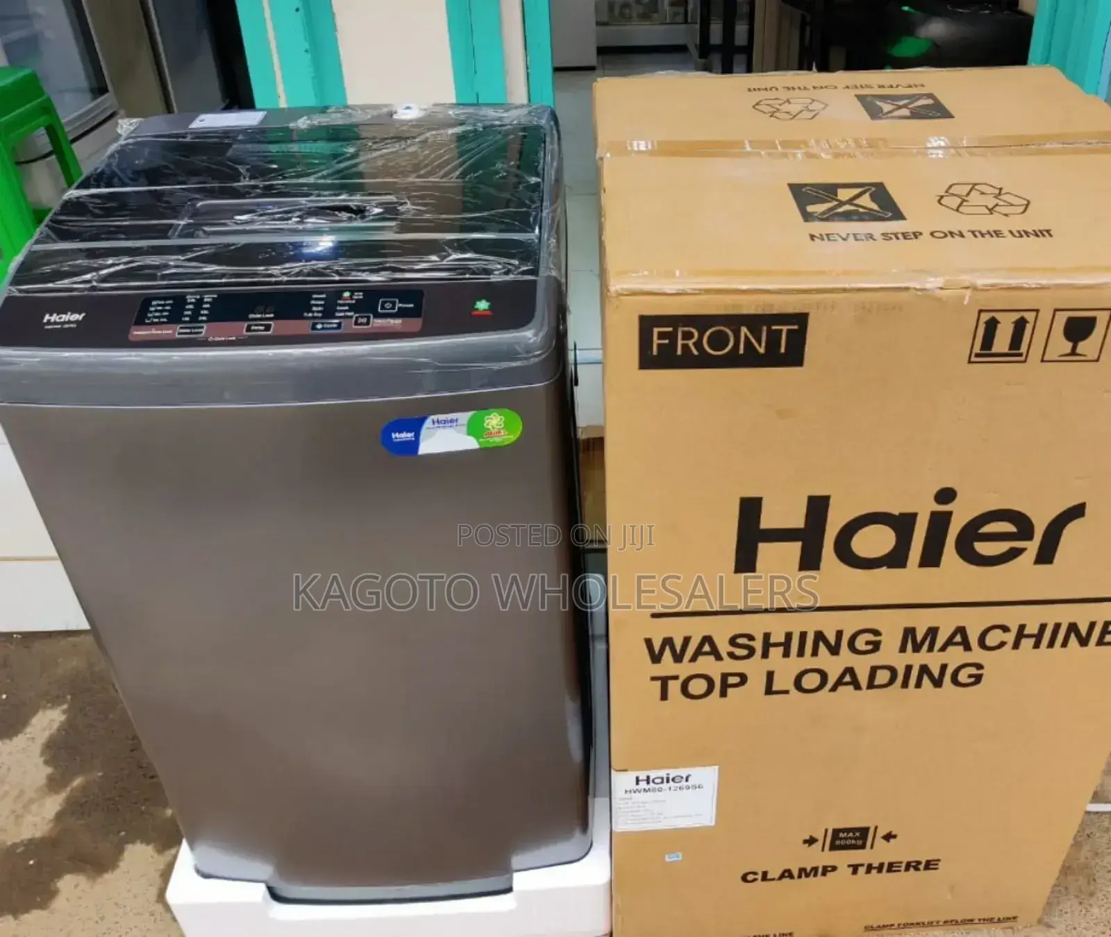Haier 8kg Washing Machine Top Loading Full Auto *Dark Grey
