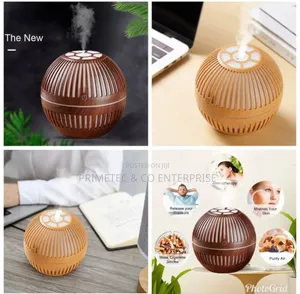 200ml Wood Grain Round Shape Air Humidifier