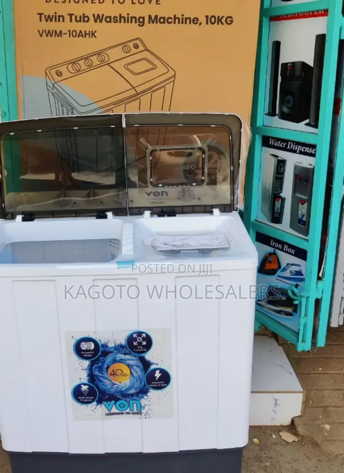 Von 10kg Washing Machine *Twin Tub Semi Automatic V10*k/Wm