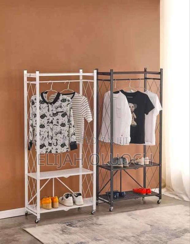 Foldable Clothing Storage Rack – Metal Carbon Steel - main view